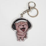 Headphones Cat Keychain