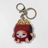 Silly Meal Cat Keychain