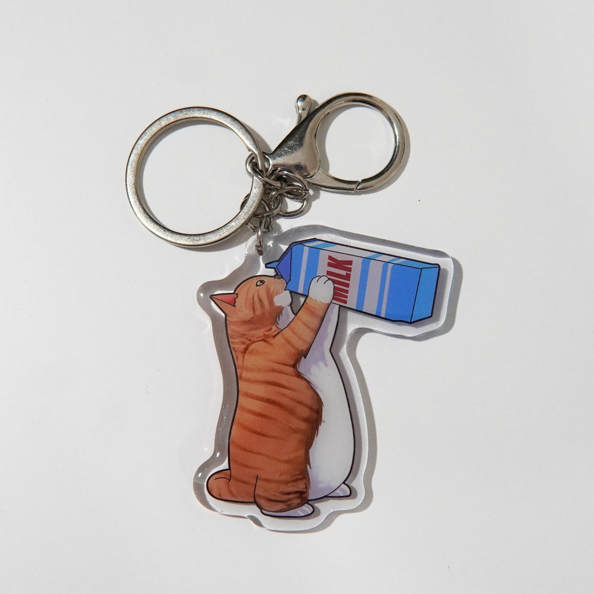 Milk Carton Cat Keychain