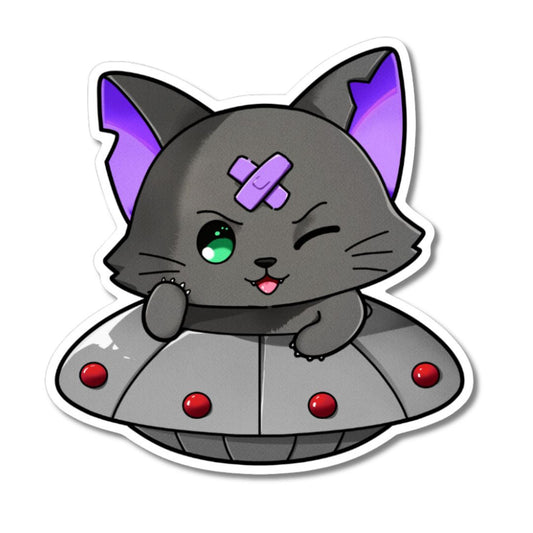 Cosmo the Cat UFO Sticker