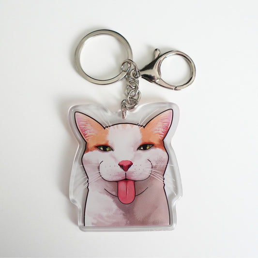 Bleh Cat Keychain