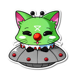 Wasabi the Cat UFO Sticker