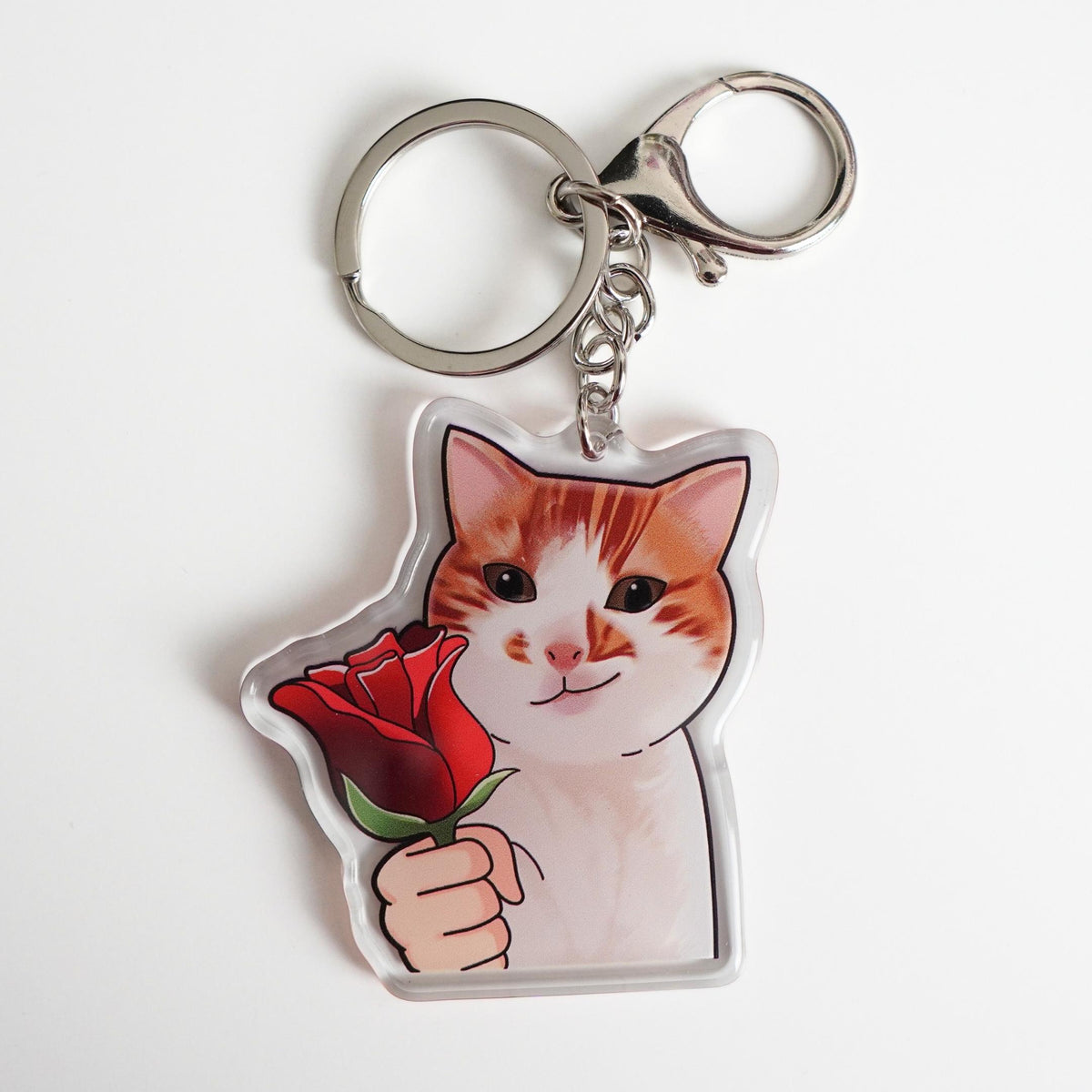 Rose Cat 2.0 Keychain