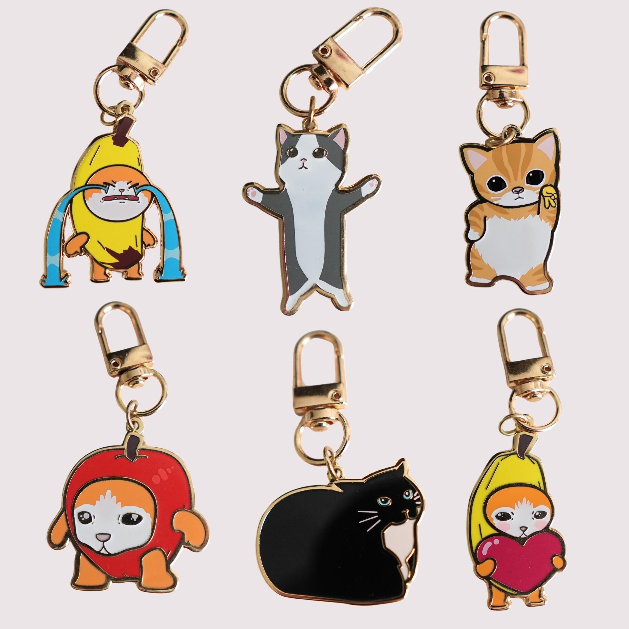 Silly Cats: Hard Enamel Keychains