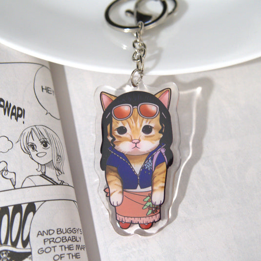 Straw Hat Crew Cat Keychains