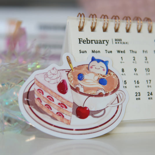 Sleepy Snorlax Coffee Sticker